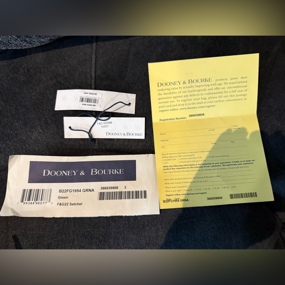 Dooney & Bourke Green and Brown Satchel - Picture 7 of 8